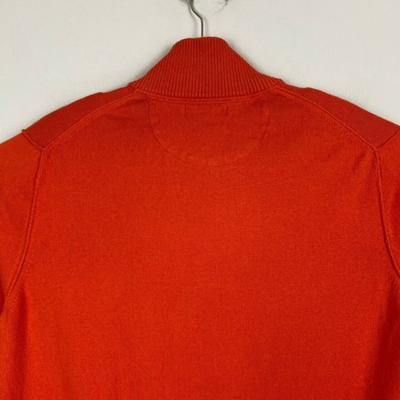 Banana Republic Sweater Cotton Cashmere Mock Neck 1/4 Button Orange Size XL - Picture 7 of 9